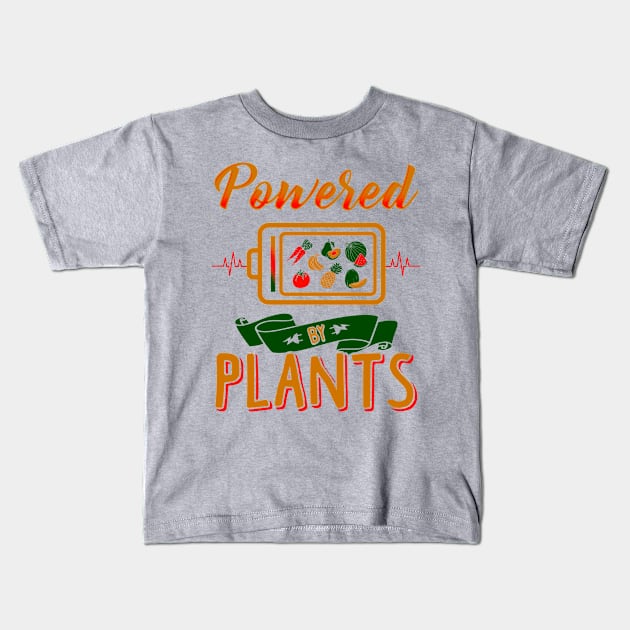 Powered by Plants Kids T-Shirt by KsuAnn